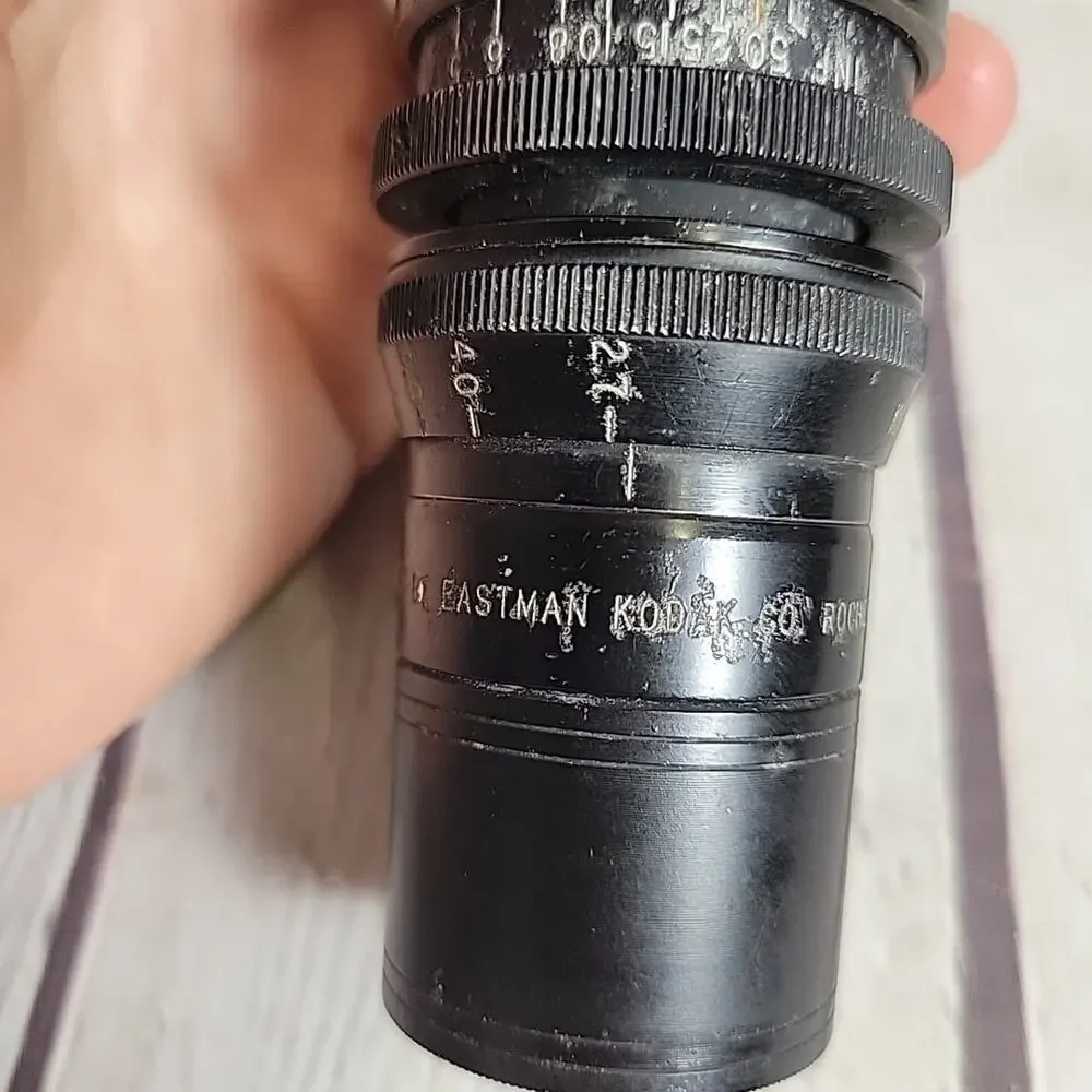 Vtg Kodak Cine Anastigmat F-2.7 63mm Movie Film Camera Lens Black Defense USA